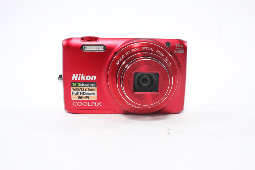 Nikon Coolpix Digital Point-and-Shoot Camera 12x Zoom 16.0mp (Red)