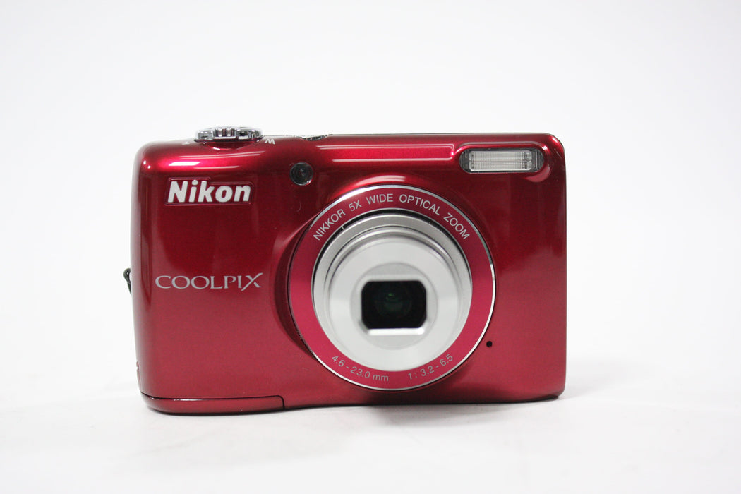 Nikon Coolpix L26 Digital Point and Shoot Camera 5x Zoom 16.1mp Red