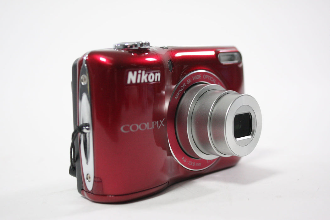 Nikon Coolpix L26 Digital Point and Shoot Camera 5x Zoom 16.1mp Red