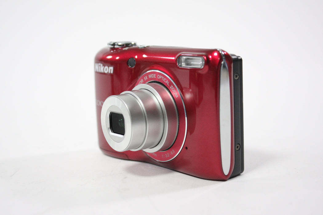 Nikon Coolpix L26 Digital Point and Shoot Camera 5x Zoom 16.1mp Red