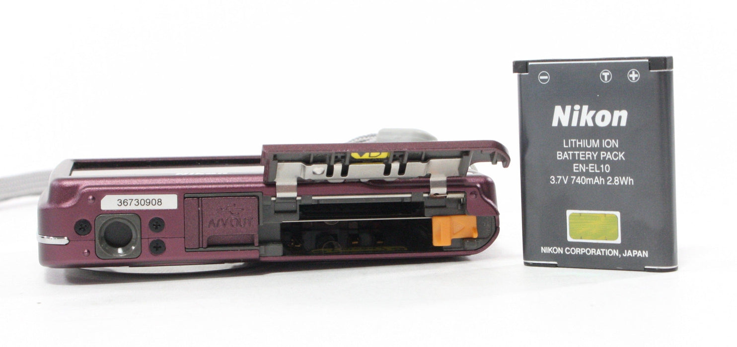 Nikon Coolpix S210 Digital Point-and-Shoot Camera 3x Zoom 8mp (Purple)