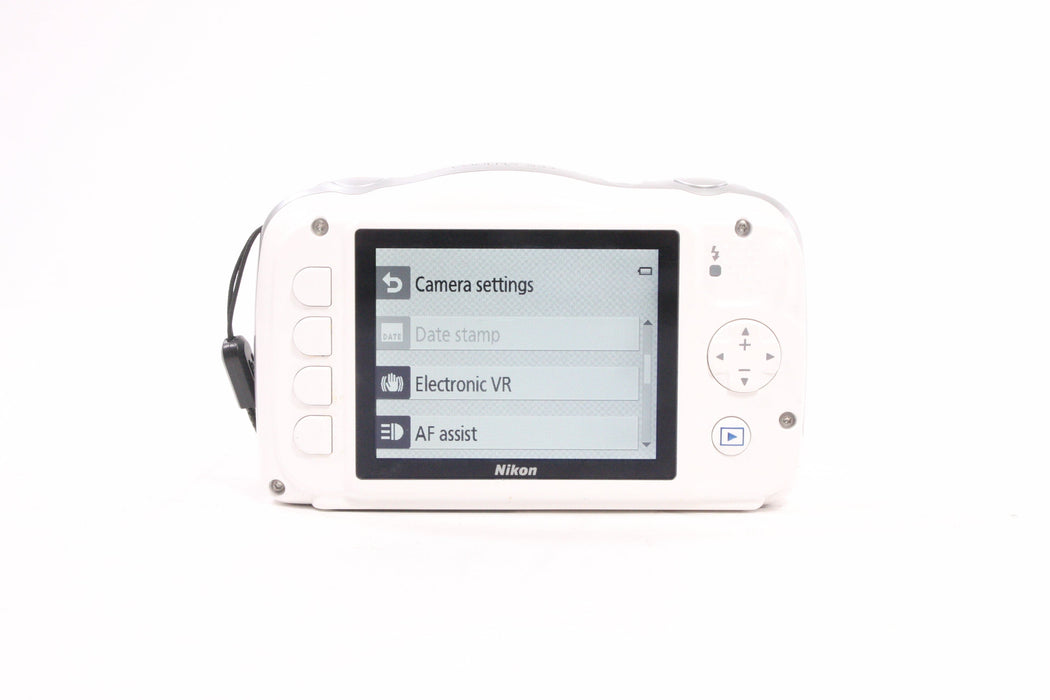 Nikon Coolpix S33 Waterproof Digital Camera (White)
