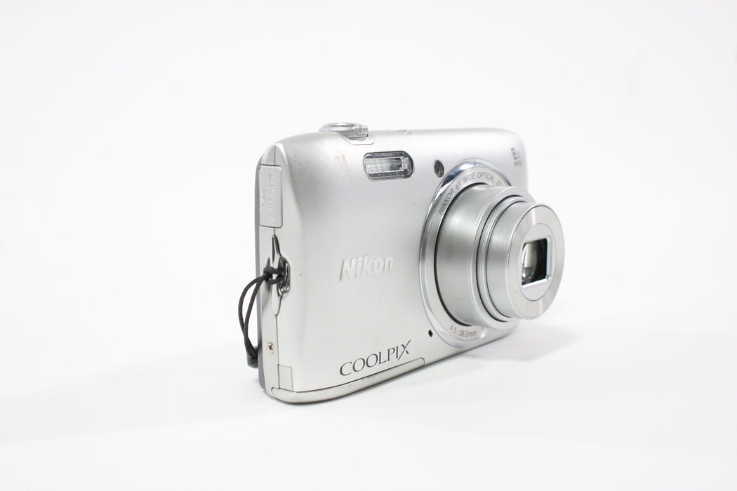 Nikon Coolpix S3600 Digital Camera 8x Zoom 20.1mp (Silver)