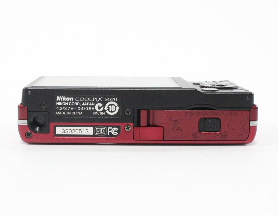 Nikon Coolpix S570 Point and Shoot Digital (Red)