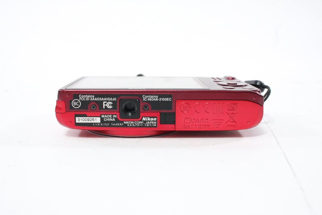 Nikon Coolpix S6800 Digital Point-and-Shoot Camera 12x Zoom 16.0mp (Red)