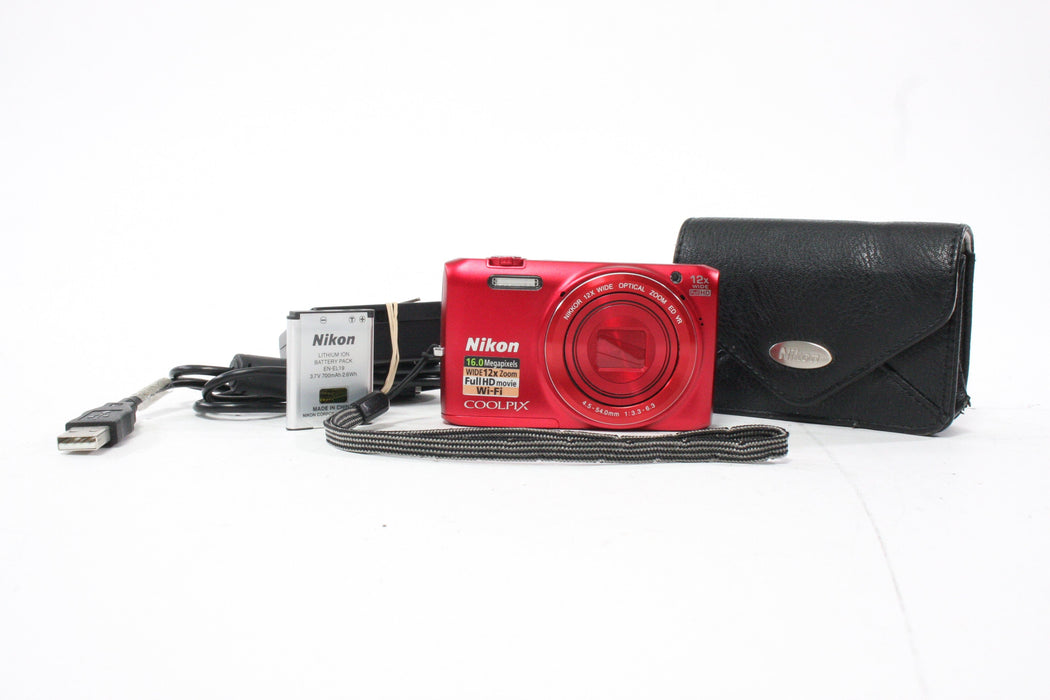 Nikon Coolpix S6800 Digital Point-and-Shoot Camera 12x Zoom 16.0mp (Red)