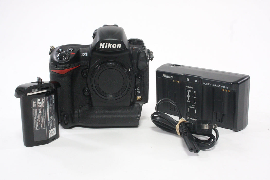 Nikon D3 FX DSLR Camera Body with Shutter Count of 373,449