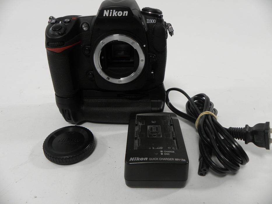 Nikon D300 12.3mp Digital SLR Body w/MB-D10 Grip Shutter Ct. 2,301