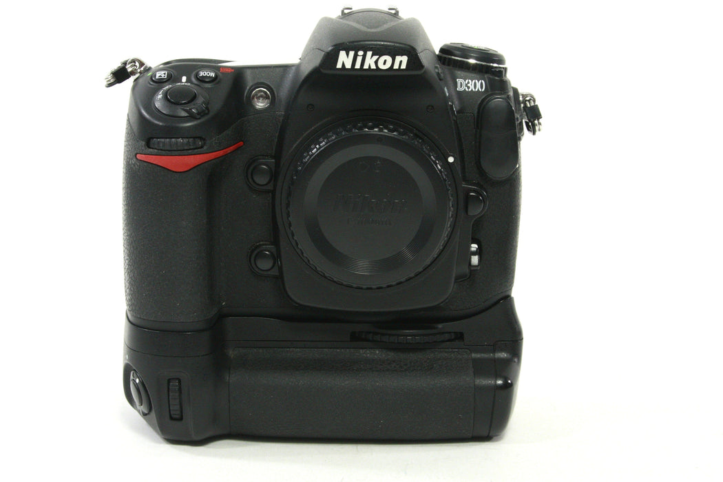 Nikon D300 Digital SLR w Nikon Grip and 2 AA Trays - Shutter Count 9,630