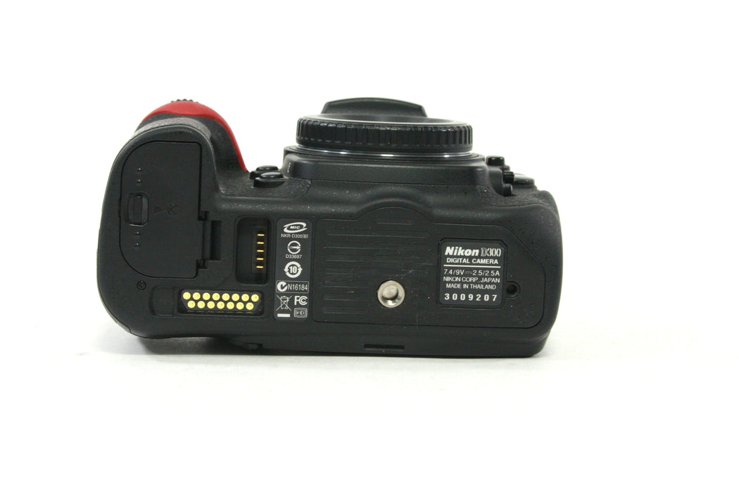 Nikon D300 Digital SLR w Nikon Grip and 2 AA Trays - Shutter Count 9,630