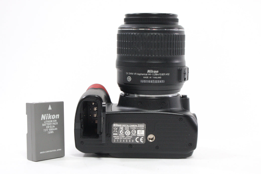 Nikon D3000 Digital SLR Camera with 18-55mm f/3.5-5.6G Lens Shutter Count 7,528