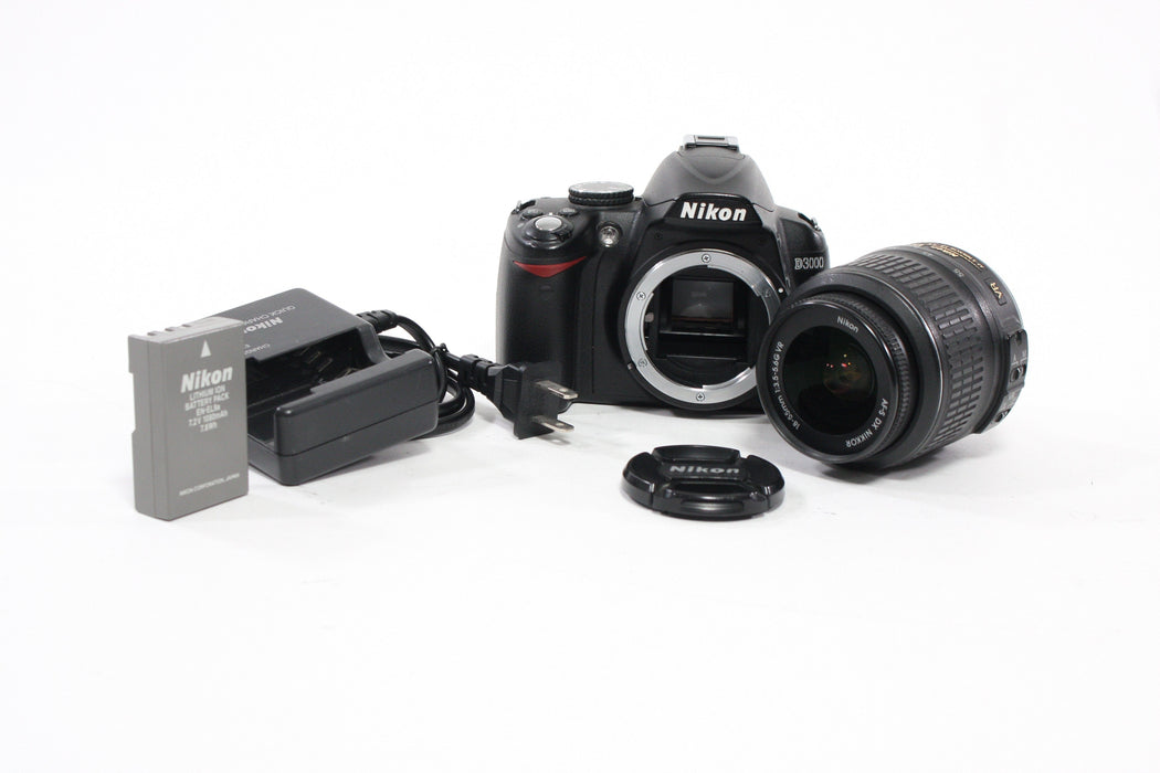 Nikon D3000 DLSR Camera with 18-55mm f/3.5-5.6G Lens with Shutter Count 8,795