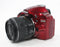 Nikon D3200 DSLR with 18-55 f/3.5-5.6 GVRII Lens with Shutter Count 3,531 (Red)