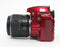 Nikon D3200 DSLR with 18-55 f/3.5-5.6 GVRII Lens with Shutter Count 3,531 (Red)