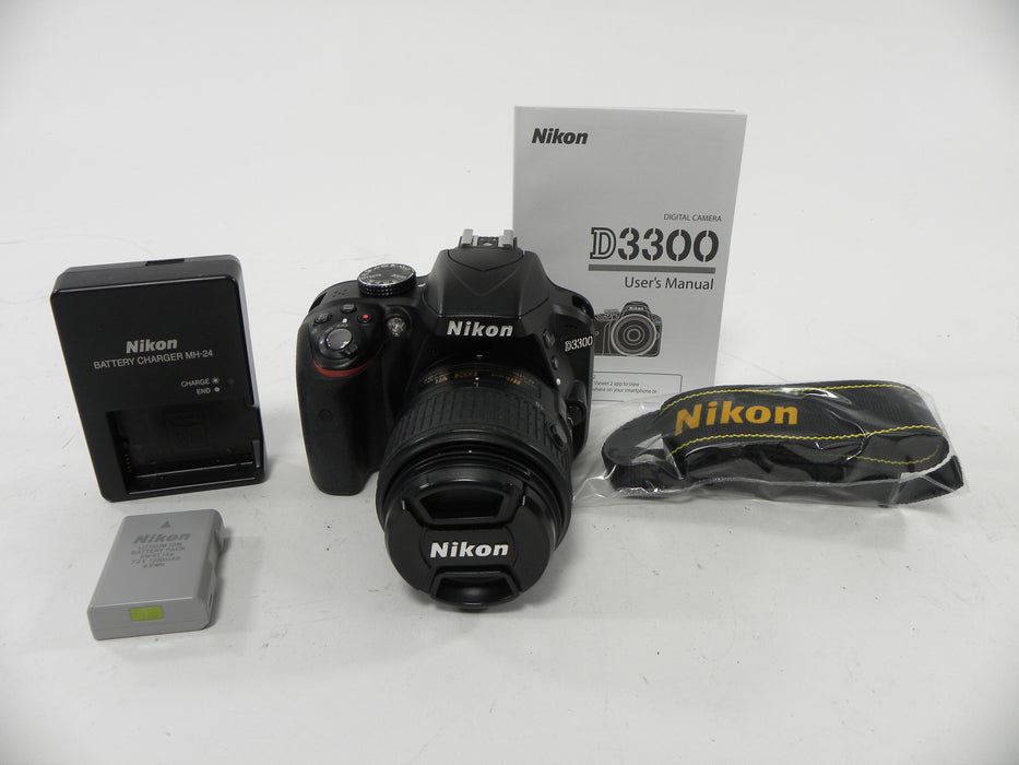Nikon D3300 24.2mp Digital SLR w/AF-S 18-55 DX VR Shutter Ct. 18,606