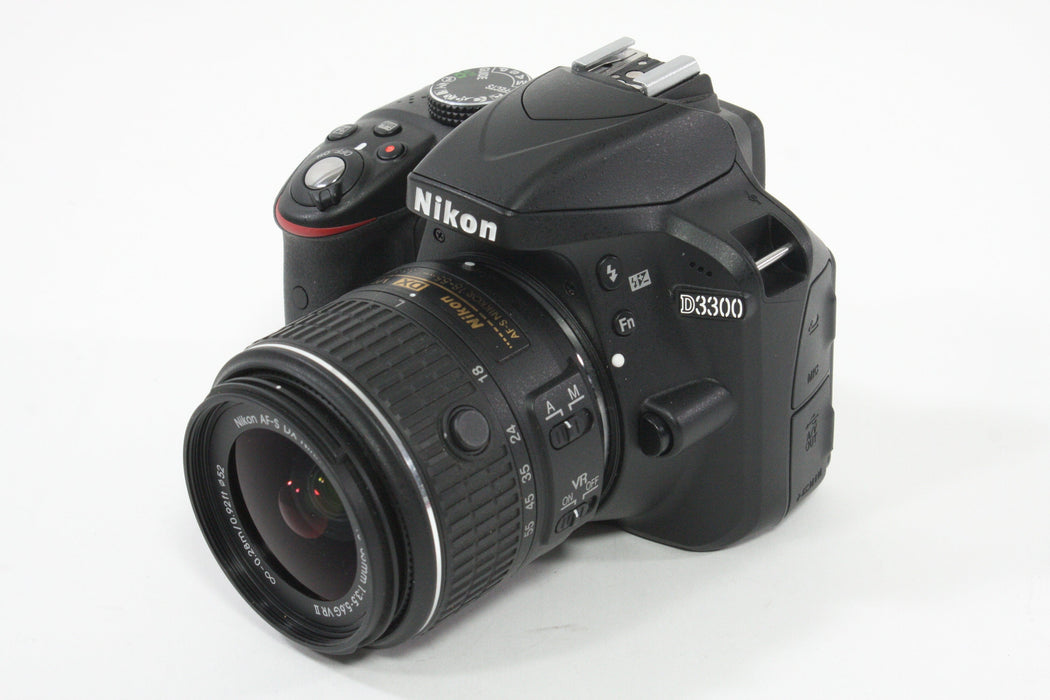 Nikon D3300 with 18-55mm f/3.5-5.6 VR GII DX Lens - Shutter Count 582