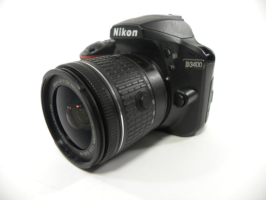 Nikon D3400 24.2mp Digital SLR w/AF-P 18-55 DX VR Lens Shutter Ct. 2,881
