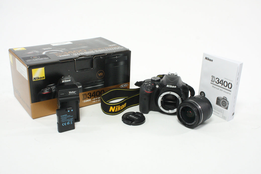 Nikon D3400 DSLR Camera with 18-55mm f/3.5-5.6 G VR AF-P DX Nikkor Lens