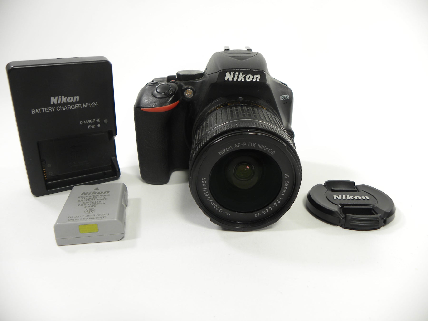 Nikon D3500 24.2mp Digital SLR w/AF-P Nikkor 18-55 VR DX Shutter Ct. 2,175