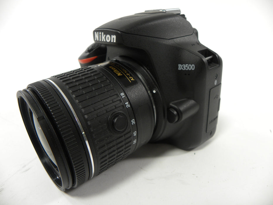 Nikon D3500 24.2mp Digital SLR w/Nikkor Af-P DX VR 18-55 Shutter Ct. 988