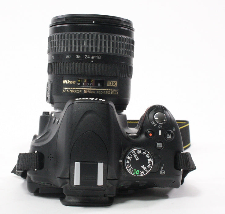 Nikon D5100 DSLR with Nikon 18-70mm f/3.5-4.5G DX ED AF-S Lens with Shutter Count 990