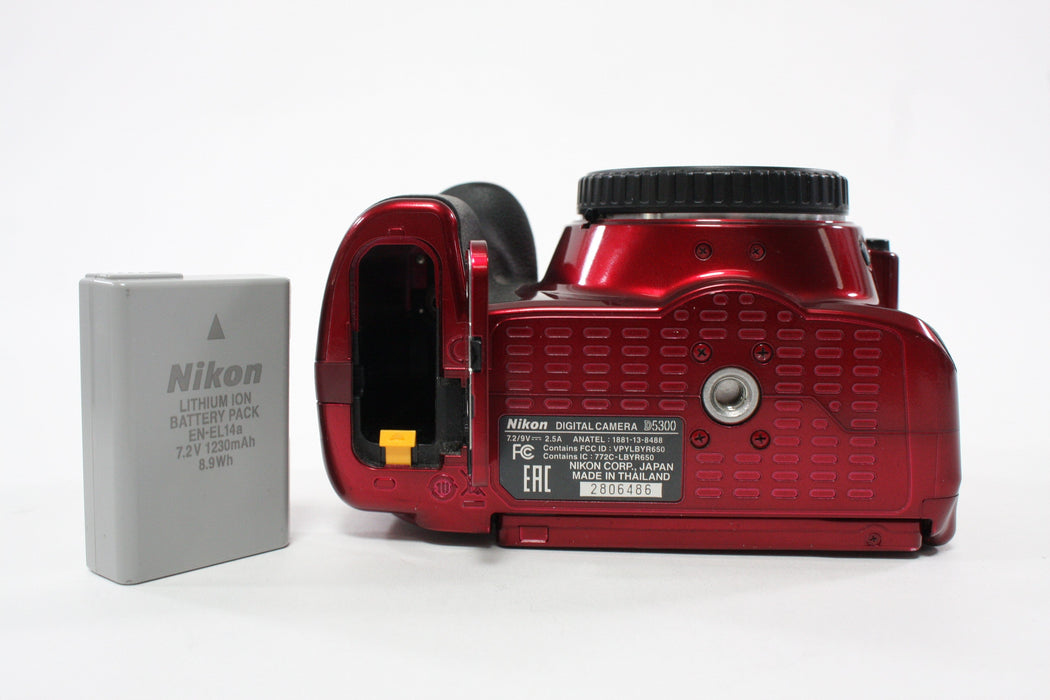 Nikon D5300 Digital SLR Camera Body with Shutter Count 207,460 (Red)