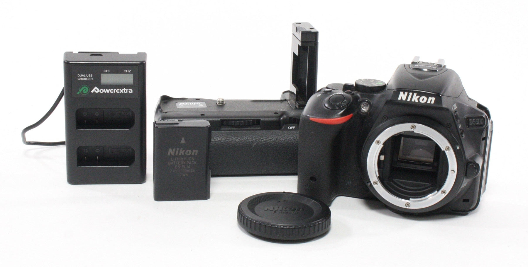 Nikon D5500 Digital Camera SC 31,447 (w/ Neewer Battery Grip)