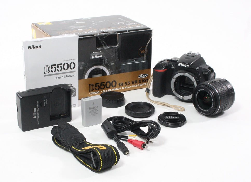Nikon D5500 Digital SLR with 18-55mm f3.5-5.5G VR II Lens Shutter Count 2,325