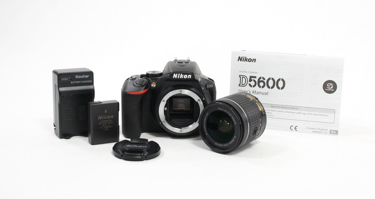Nikon D5600 Digital SLR Camera with 18-55 f/3.5-5.6G VR Lens Shutter Count 521