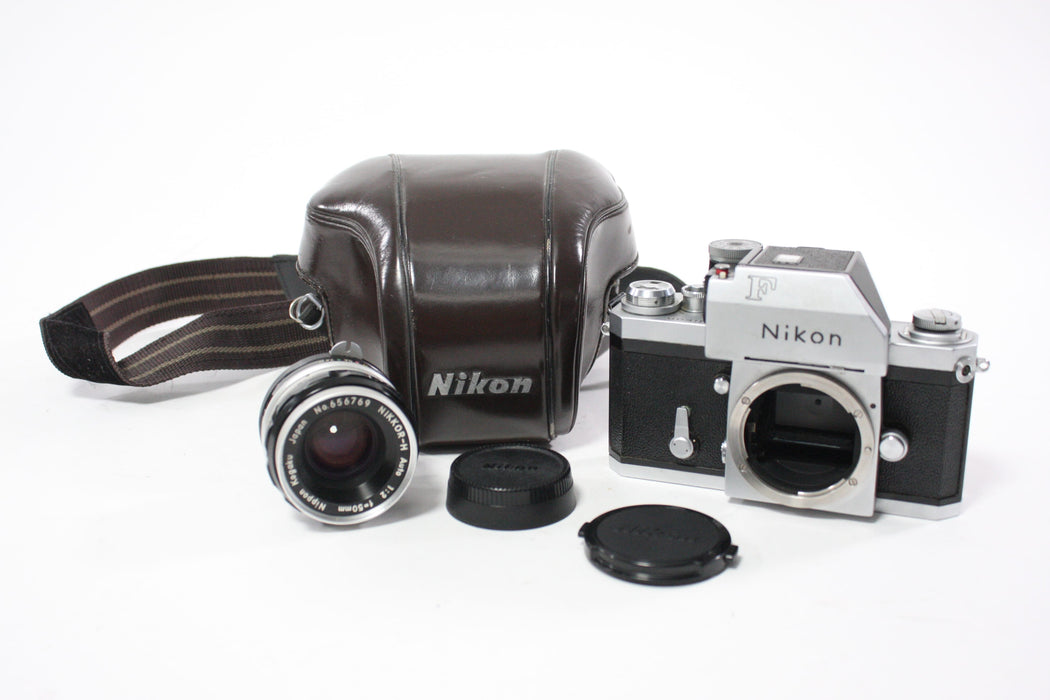 Nikon F 35mm SLR Camera with Nikon 50mm f/2 NIKKOR-H Non AI Lens AS-IS