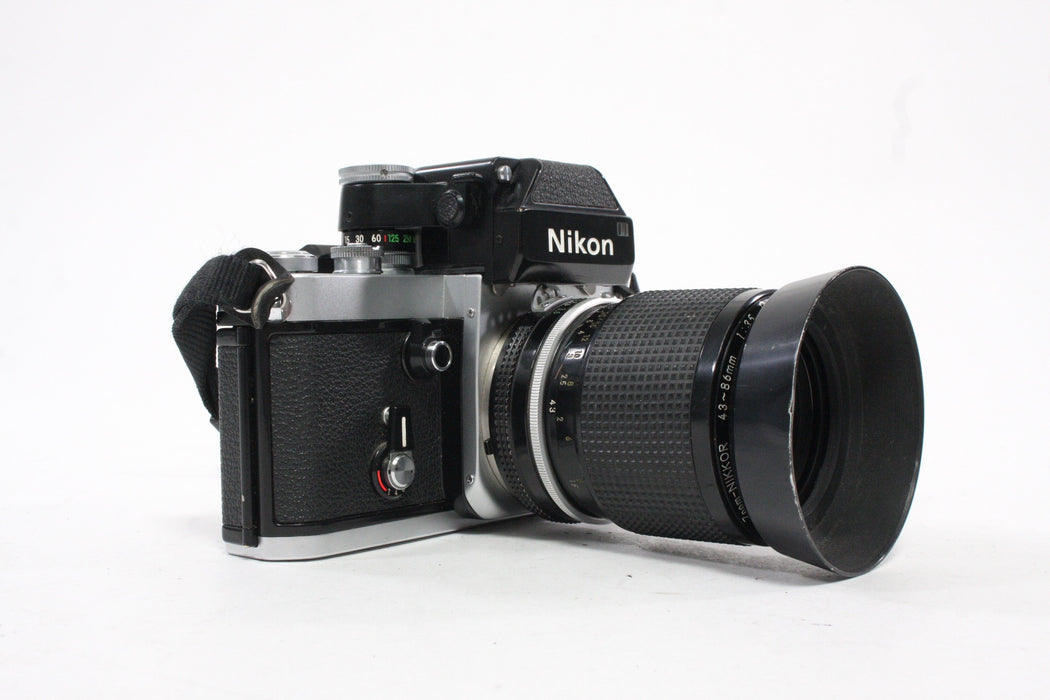 Nikon F2 35mm SLR Camera with 43-86mm f/3.5 Zoom Lens and AP-1 Finder