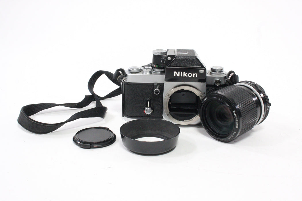 Nikon F2 35mm SLR Camera with 43-86mm f/3.5 Zoom Lens and AP-1 Finder