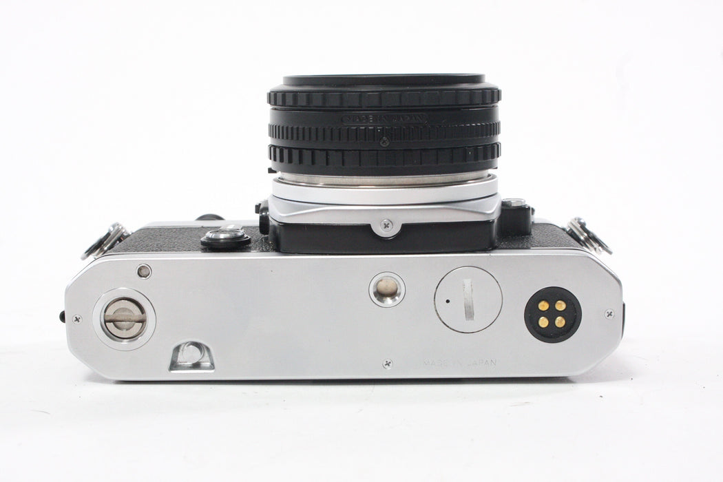Nikon FE Chrome 35mm SLR Camera with 50mm f/1.8 Lens