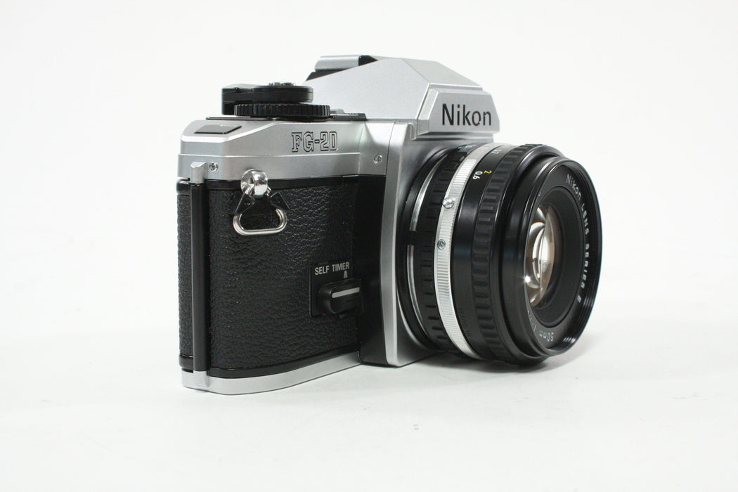 Nikon FG-20 35mm SLR Camera with 50mm f/1.8 E Series F-Mount Lens