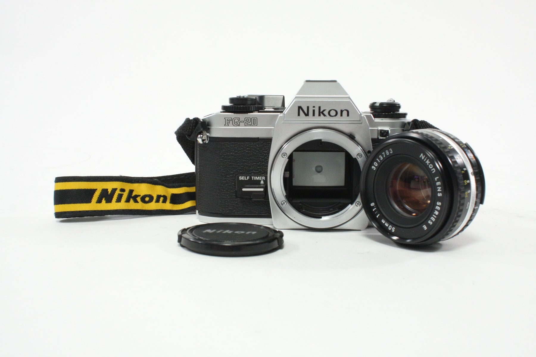 Nikon FG-20 35mm SLR Camera with 50mm f/1.8 E Series F-Mount Lens