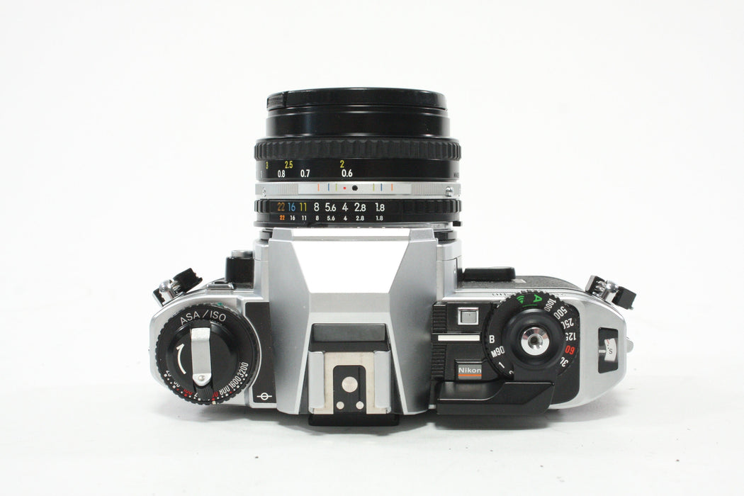 Nikon FG-20 35mm SLR Camera with 50mm f/1.8 E Series F-Mount Lens