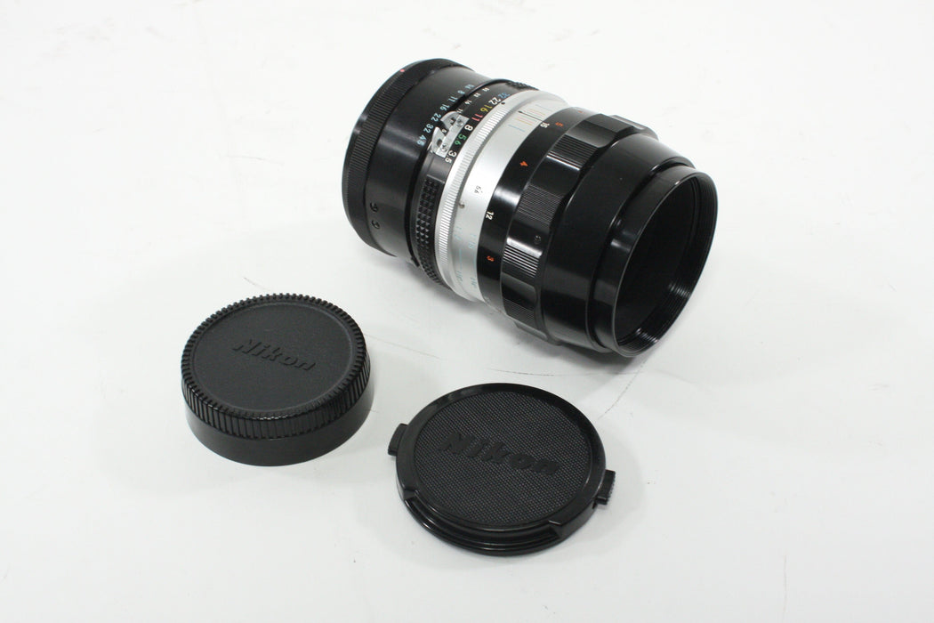 Nikon Nippon Kogaku 55mm f/3.5 Micro-Nikkor AI Lens for Nikon F with Adapter