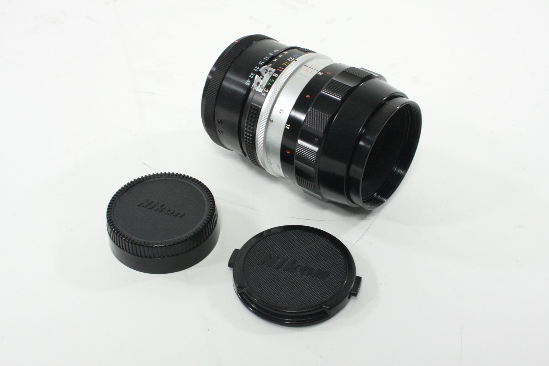 Nikon Nippon Kogaku 55mm f/3.5 Micro-Nikkor AI Lens for Nikon F with Adapter