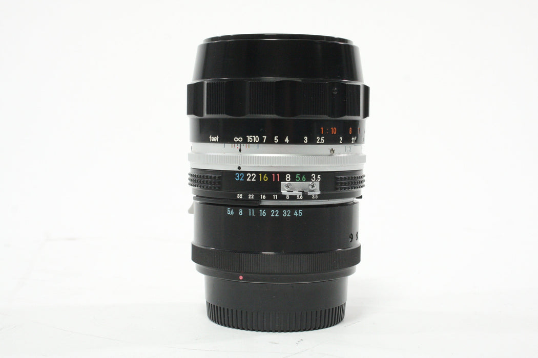 Nikon Nippon Kogaku 55mm f/3.5 Micro-Nikkor AI Lens for Nikon F with Adapter
