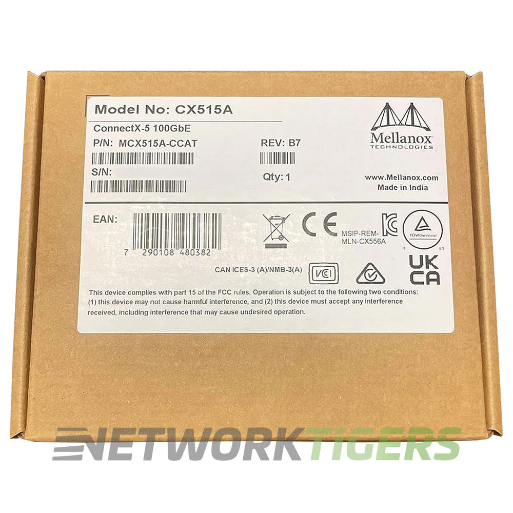 NEW nVidia Mellanox MCX515A-CCAT ConnectX-5 1x 100GB QSFP28 PCIe3.0 x 16 NIC