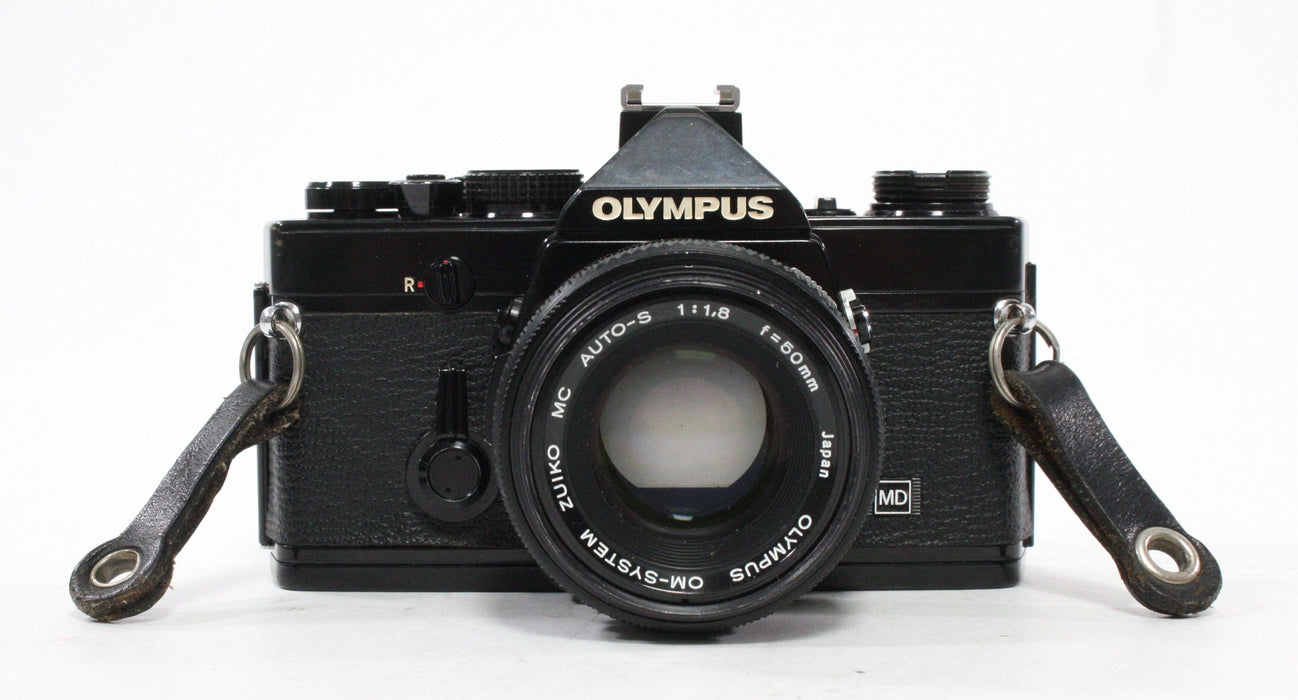 Olympus OM-1n SLR Camera with 50mm f/1.8 Lens (Black)