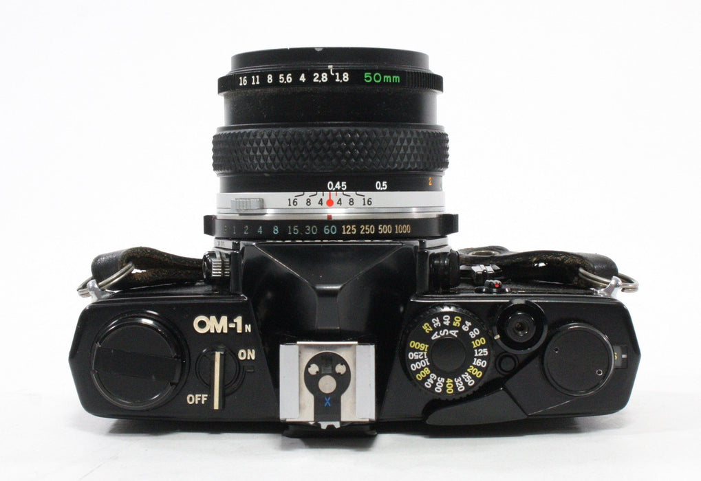 Olympus OM-1n SLR Camera with 50mm f/1.8 Lens (Black)