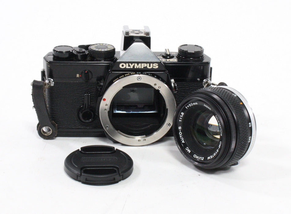 Olympus OM-1n SLR Camera with 50mm f/1.8 Lens (Black)