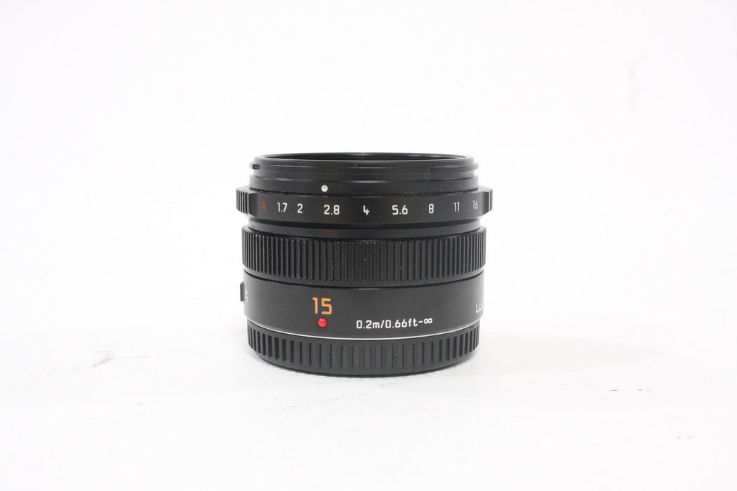 Panasonic Lumix 15mm f/1.7 Leica DG Summilux Lens for Micro 4/3 Mount