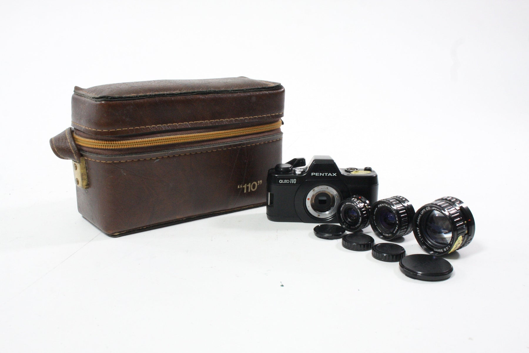 Pentax Auto 110 Kit with 24mm , 18mm, and 50mm Lens. Inc. Case