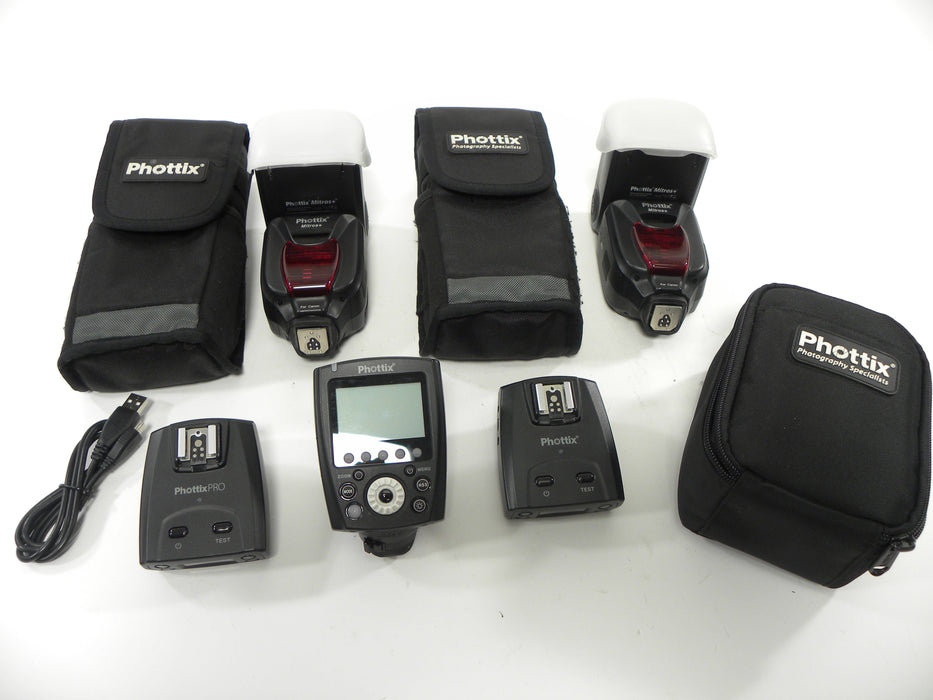 Phottix Flash's x2 with Transmitter and 2 Receivers
