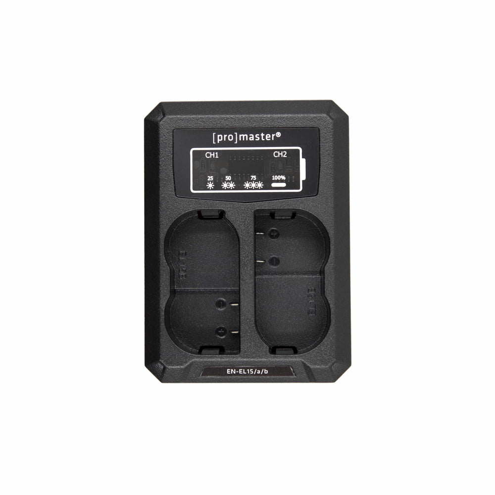 Promaster Dually Charger - USB for Nikon EN-EL15, EN-EL15a, EN-EL15b, EN-EL15c