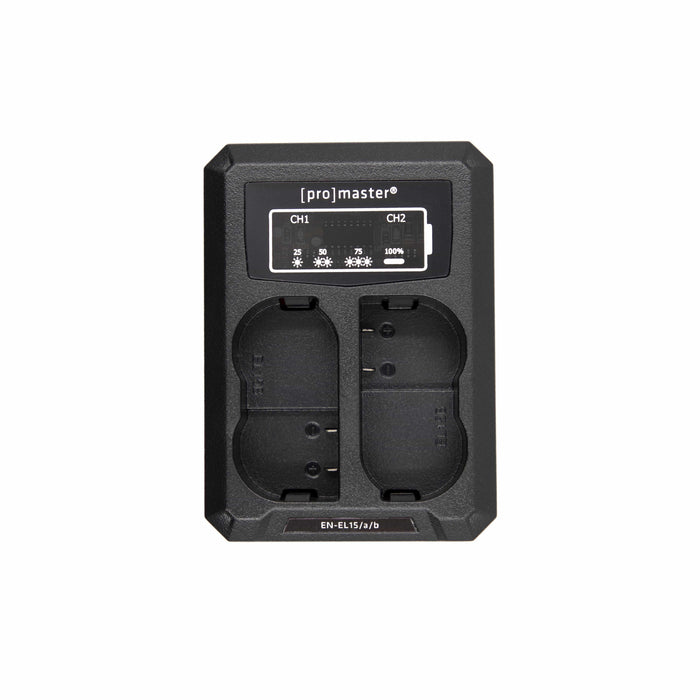 Promaster Dually Charger - USB for Nikon EN-EL15, EN-EL15a, EN-EL15b, EN-EL15c