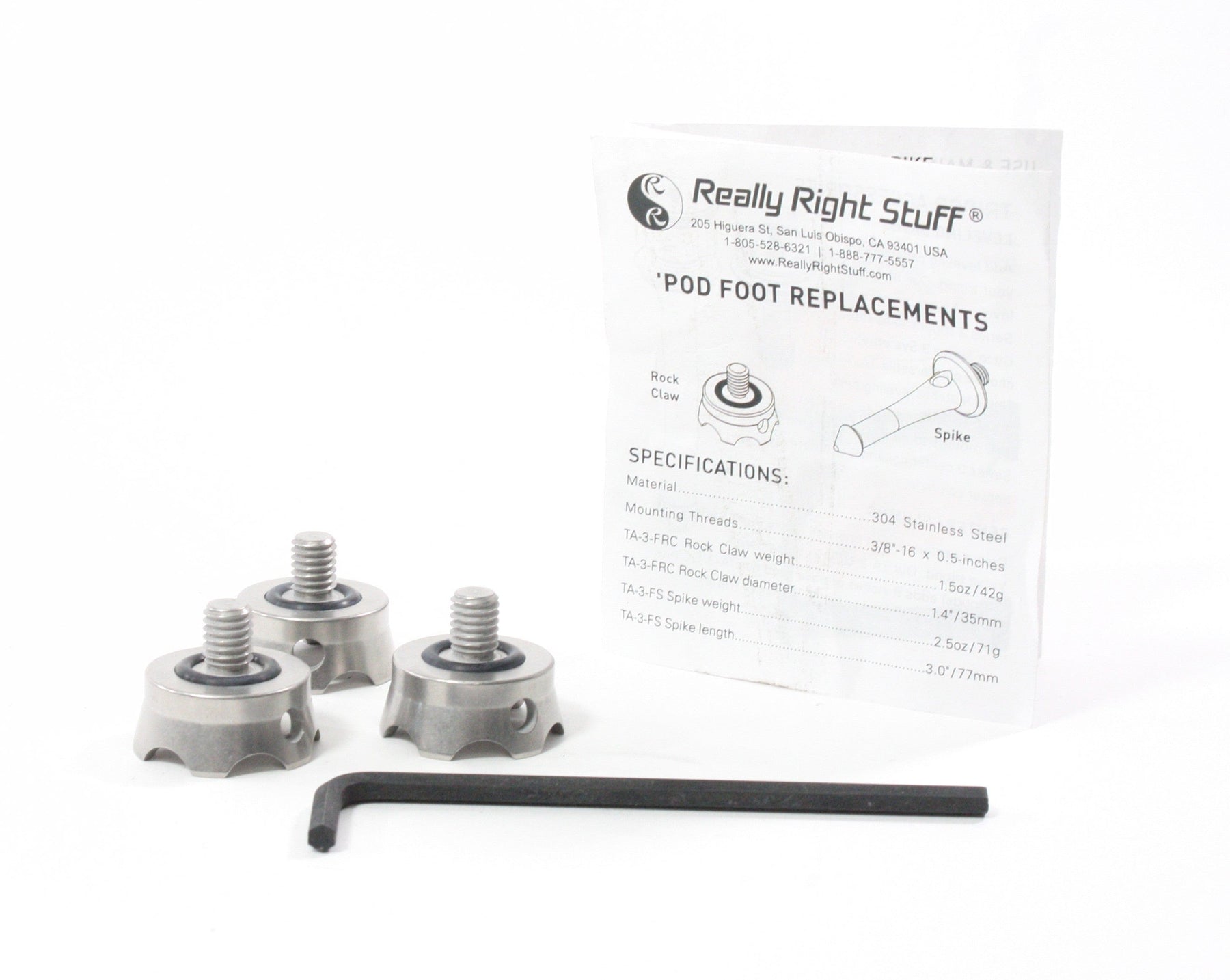 Really Right Stuff Pod Foot Rock Claw (Set of 3)