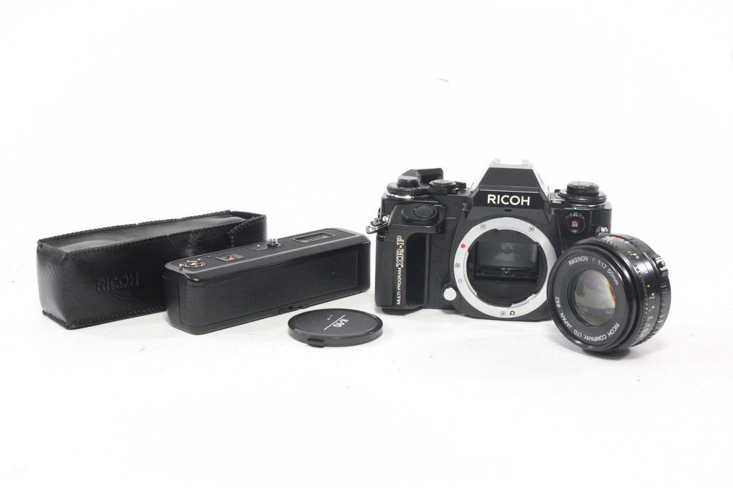 Ricoh Multi-Program XR-P 35mm Camera SLR with 50mm f/1.7 P and Power Winder